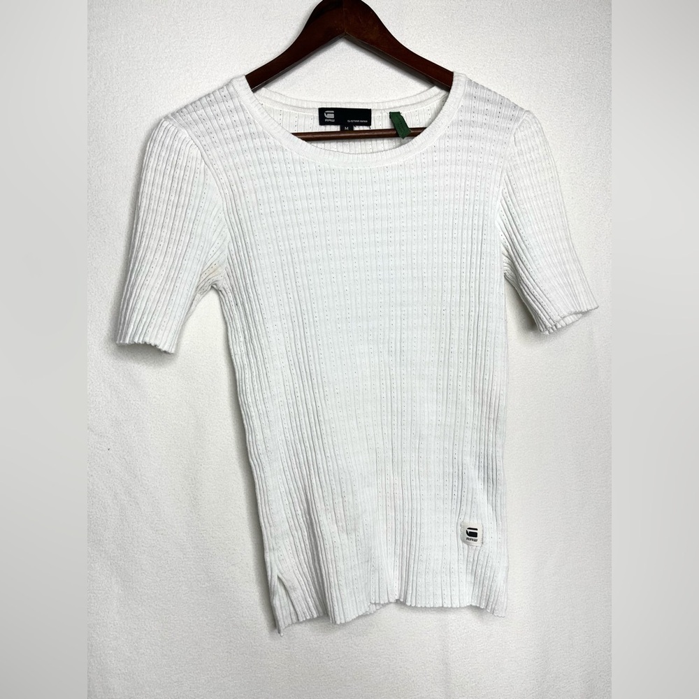 G Star Raw Knit White T-Shirt Sz M